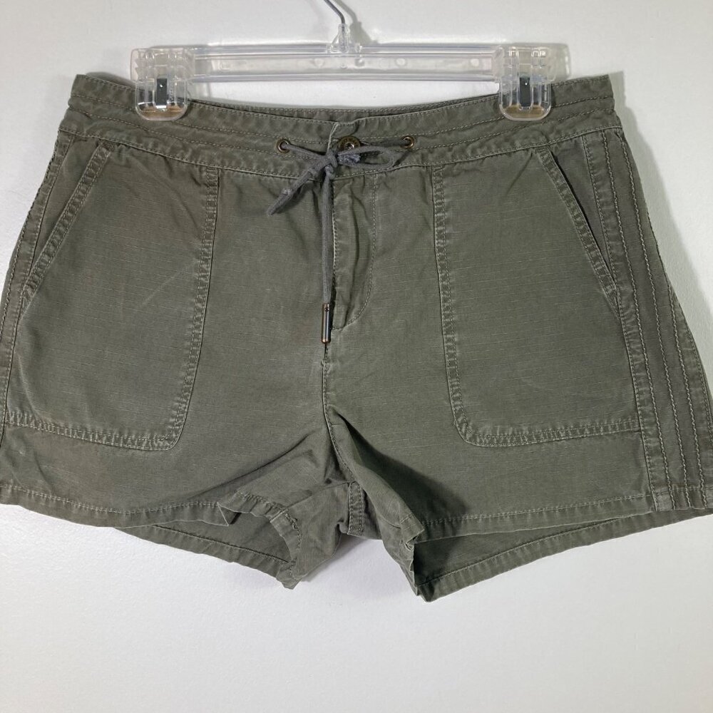 Womens DKNY Army Green‎ Drawstring Waist Cotton Ripstop Active Shorts 10